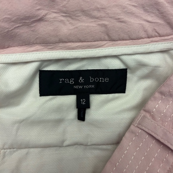 Rag & Bone Ivy Linen Blend Light Pale Pink High Waisted Wide Leg Pants Size 12 - Picture 13 of 16